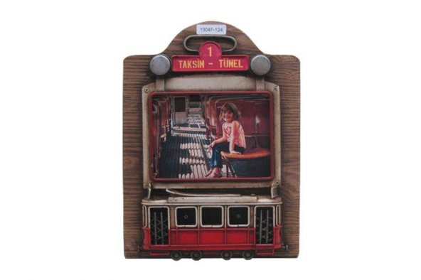 himarry Dekoratif Metal Çerçeve Tramvay Dekorlu Vintage Hediyelik