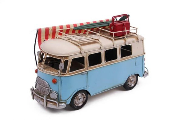 Dekoratif Metal Minibüs Tenteli Vintage Vosvos Hediyelik