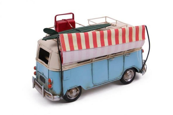 Dekoratif Metal Minibüs Tenteli Vintage Vosvos Hediyelik - 3
