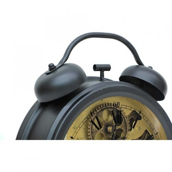 himarry Retro Masaüstü Metal Çarklı Saat Roma Rakamlı Köstek Modeli - 4