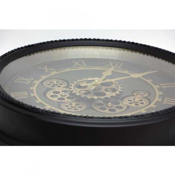 himarry Yuvarlak Roma Rakamlı Spintime Yeşiloksit Çarklı Metal Duvar Saat - 3