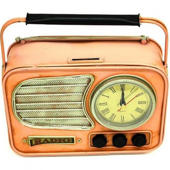 himarry Dekoratif Metal Radyo Saat Masa Saati Vintage Ev Ofis Hediyelik - 2