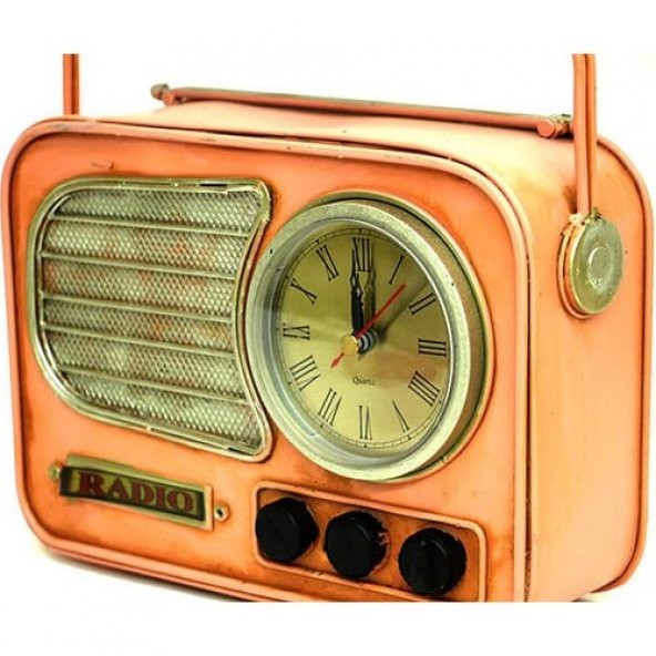 himarry Dekoratif Metal Radyo Saat Masa Saati Vintage Ev Ofis Hediyelik - 3