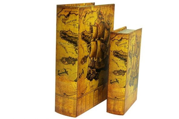 himarry Kutu Kitap Harita 2li Set Dekoratif Hediyelik