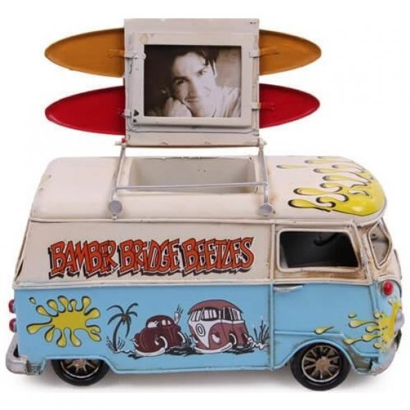 himarry Dekoratif Metal Minibüs Kalemlik ve Çerçeveli Hediyelik