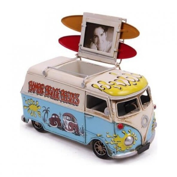 himarry Dekoratif Metal Minibüs Kalemlik ve Çerçeveli Hediyelik - 2