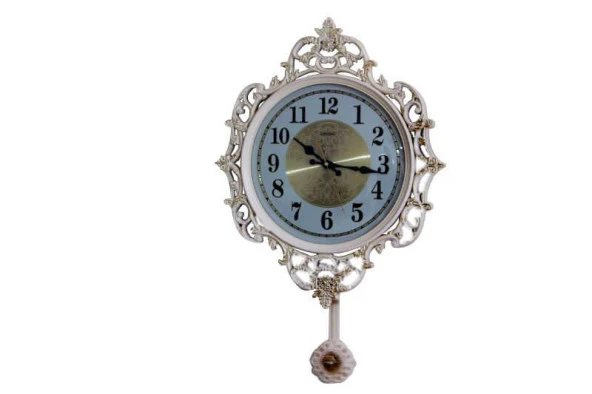 Sarkaçlı Duvar Saati Ferforje Desenli Hediyelik Duvar Saati - 4