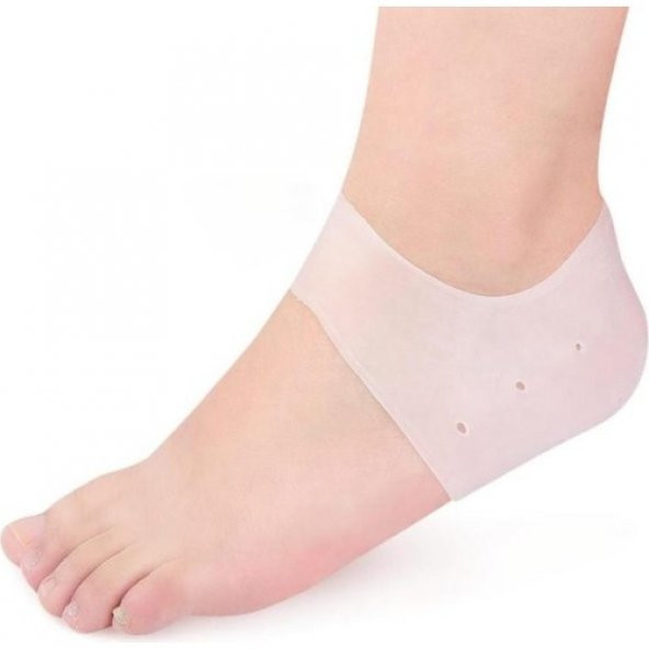 Silikon Ayak Topuk Çorabı Beyaz Renk