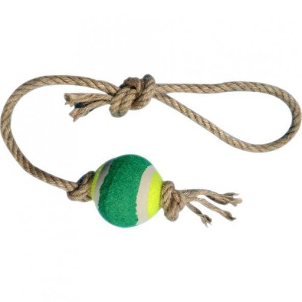 Evcil Hayvan Köpek Tenis Toplu Kemirme Halatı Oyuncağı - 2