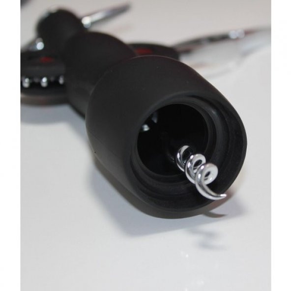 Paslanmaz Çelik Tirbuşon Açacak Siyah Şarap Açacağı - 3