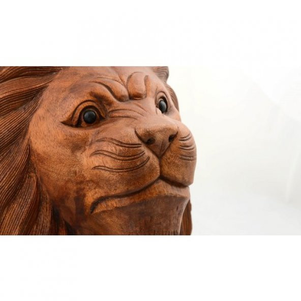 Maun Ağacı El Oyması Dekoratif Aslan Biblo - Resim 2