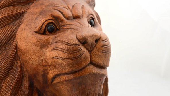 Maun Ağacı El Oyması Dekoratif Aslan Biblo - Resim 4