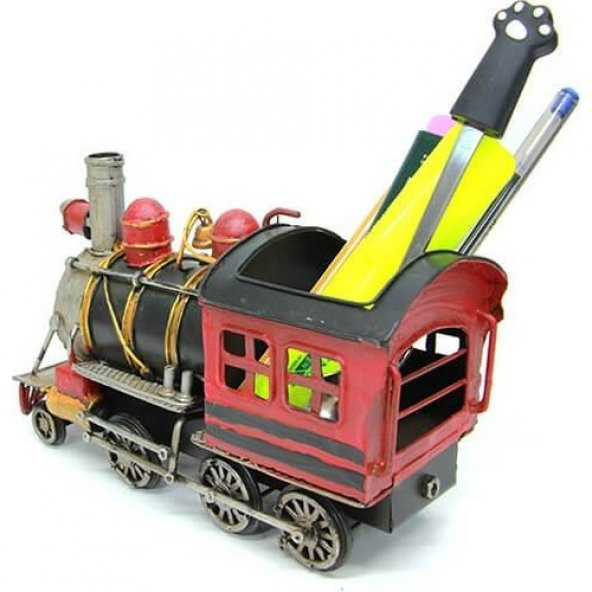 himarry Dekoratif Metal Lokomotif Kalemlik - 3