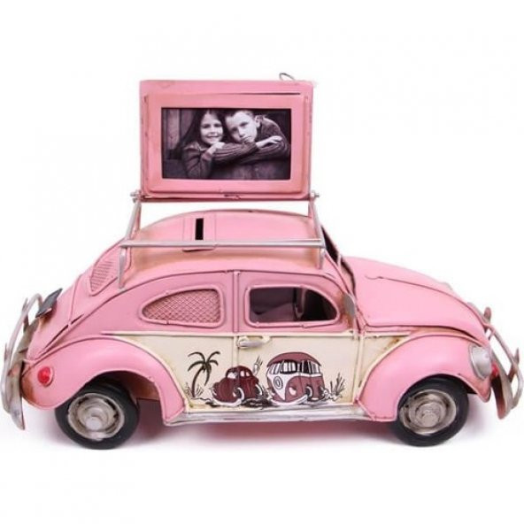 himarry Dekoratif Metal Araba Çerçeveli Kumbaralı Biblo