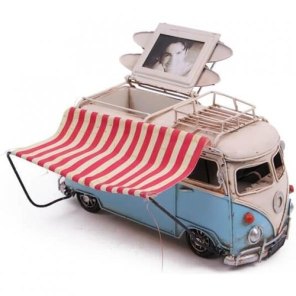 himarry Dekoratif Metal Minibüs Çerçeveli Kalemlik Tenteli