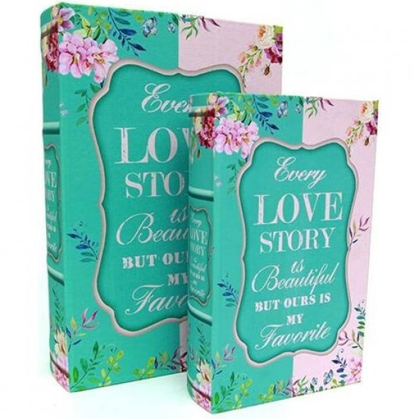 himarry Kutu Kitap Love Story 2li Set Kitap Kutusu Dekoratif Hediyelik