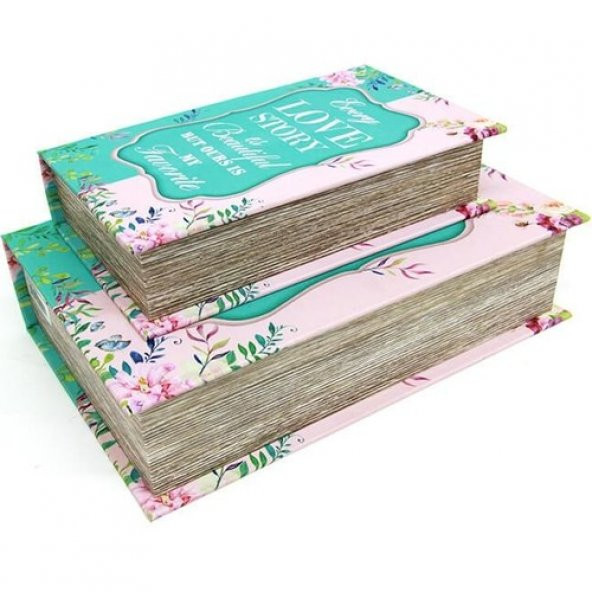 himarry Kutu Kitap Love Story 2li Set Kitap Kutusu Dekoratif Hediyelik - 3