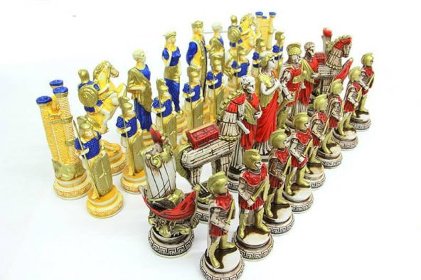 himarry Satranç Taşı Polyester Ortaboy Truva Dekoratif Hediyelik - Resim 7