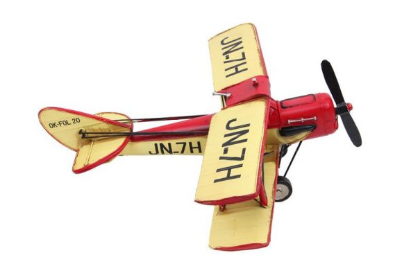 himarry Dekoratif Metal Uçak Çift Kanatlı Biblo Dekoratif Hediyelik - 6