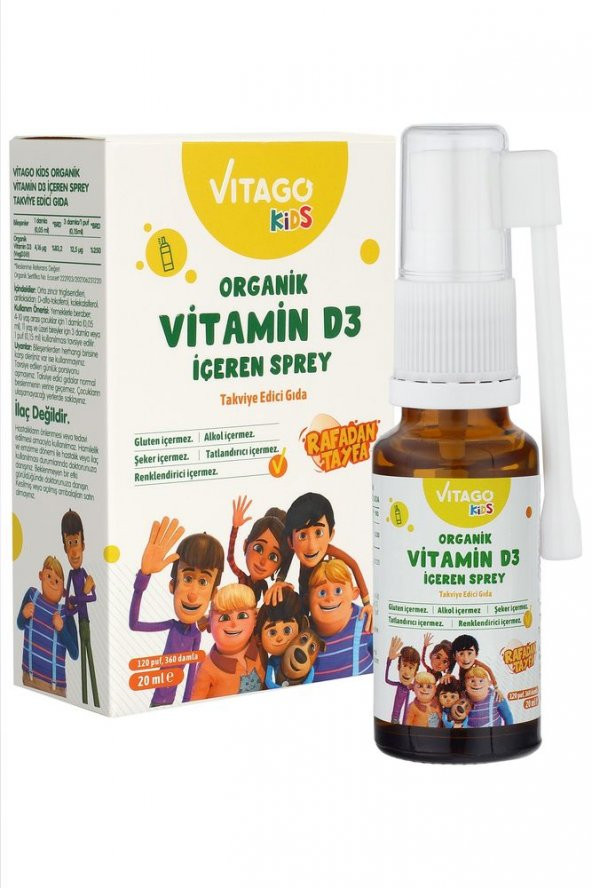 Vitago Kids Organik D3 Sprey Rafadan Tayfa 20ml