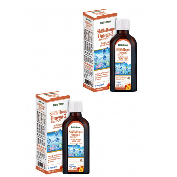 Shiffa home Peach Falovour Omega-3 Syrup 100 ml x 2 pieces