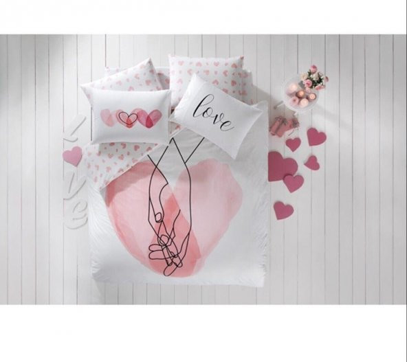 Taç Feeling Ranforce Çift Kişilik Nevresim Takımı Pembe ürün görseli