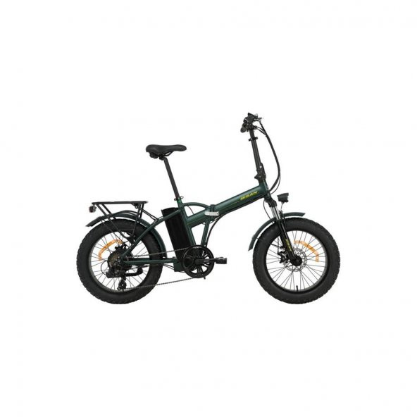 BİSAN E-FOLDING F2 ELEKTRİKLİ KATLANIR BİSİKLET MD 43CM 20 JANT 7 VİTES HAKİ YEŞİL SARI