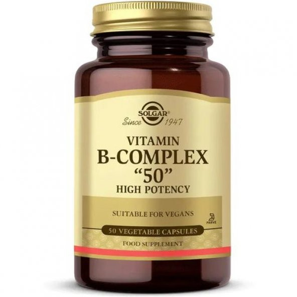 Solgar Vitamin B Complex 50 mg 50 Kapsül
