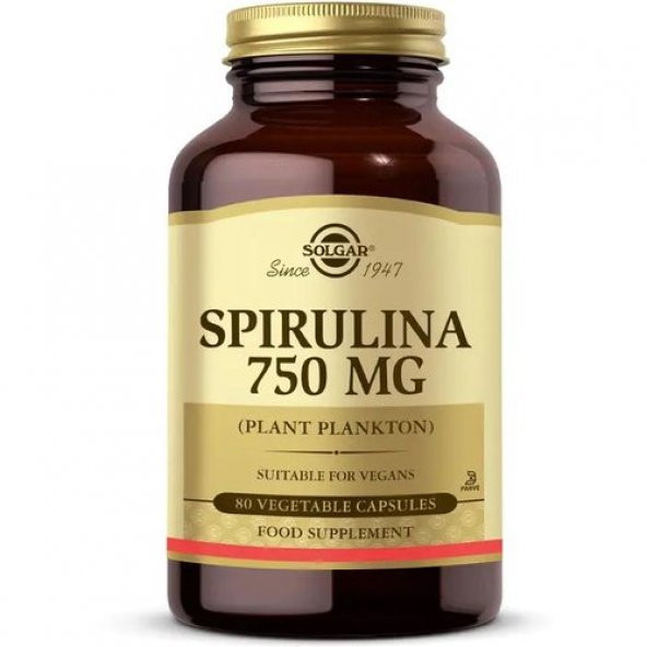 Solgar Spirulina 750 mg 80 Kapsül