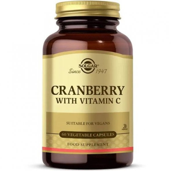 Solgar Cranberry Extract With Vitamin C 60 Kapsül ürün görseli 1