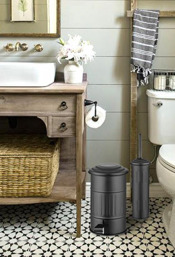 The Mia Çöp Kovası Banyo 5 Lt - Siyah GLV0294 - 2