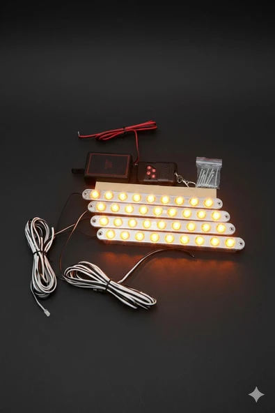 Led Lamba 4x9 ledli panjur içi Modlu lamba Sarı 24V ürün görseli 1