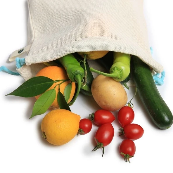 EGET Doğal Pamuklu Sebze Meyve Çantası (üçlü Paket)