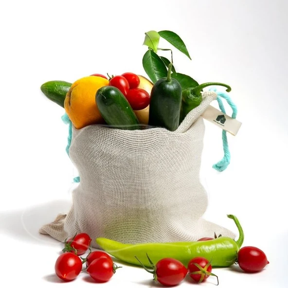 EGET Doğal Pamuklu Sebze Meyve Çantası (üçlü Paket) - 5