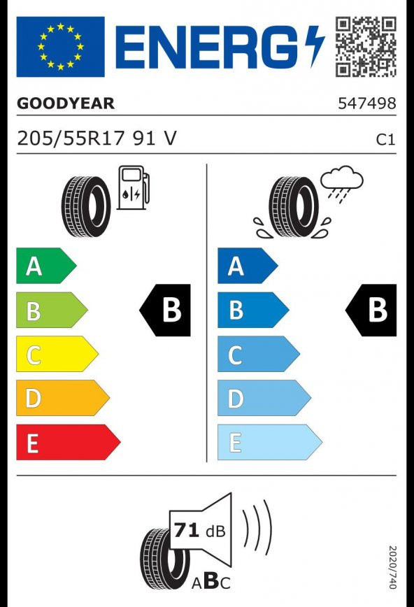 Goodyear 205/55 R17 91V Efficientgrip Performance Oto Yaz Lastiği (Üretim: 2020, 40.hafta) - 3