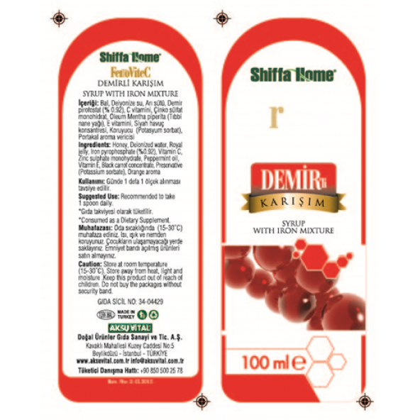 Shiffa home FerroViteC Demir ve C Vitamini Şurubu 100 ml - 3