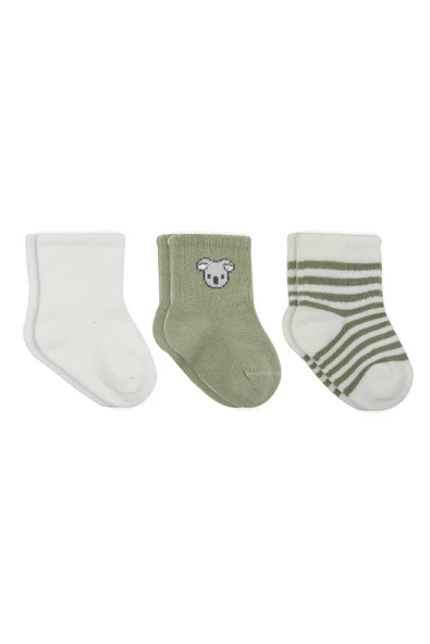 Koala Boy 3'lü Penye Soket Çorap 10133 Ekru
