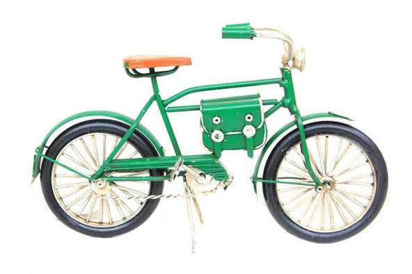 Dekoratif Metal Bisiklet Çantalı Vintage Biblo Ev Ofis Hediyelik - 4