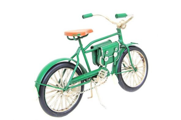 Dekoratif Metal Bisiklet Çantalı Vintage Biblo Ev Ofis Hediyelik - 5