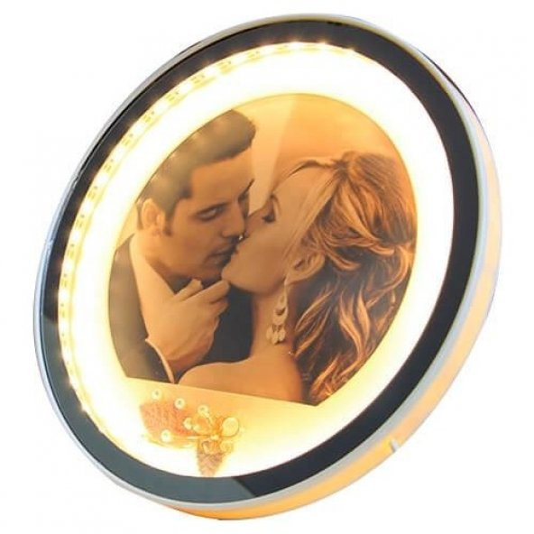 himarry Ayna Led li Çerçeve Led Işıklı Yuvarlak Fotoğraf Çerçevesi