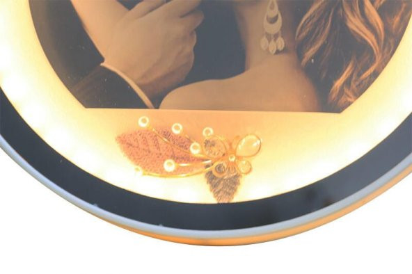 himarry Ayna Led li Çerçeve Led Işıklı Yuvarlak Fotoğraf Çerçevesi - 6