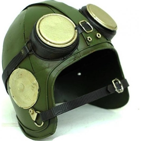 himarry Dekoratif Metal Pilot Kaskı Biblo Vintage Ev Ofis Hediyelik