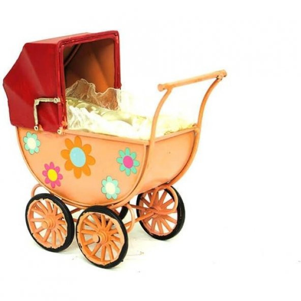 himarry Dekoratif Metal Bebek Arabası Biblo Vintage Hediyelik