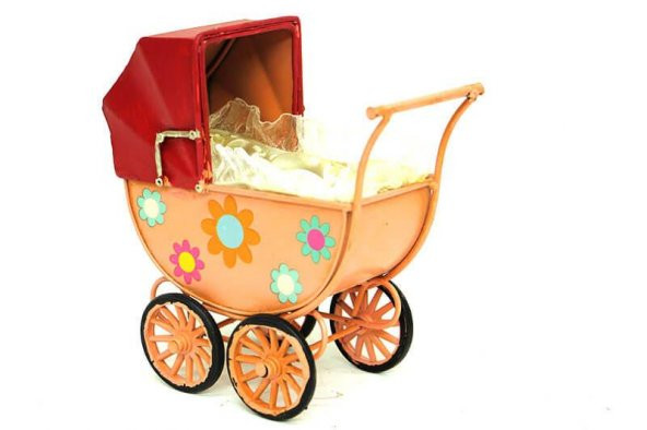 himarry Dekoratif Metal Bebek Arabası Biblo Vintage Hediyelik - 3