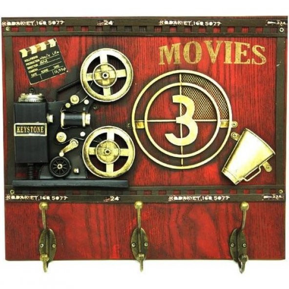 himarry Dekoratif Metal Askı Askılık Sinemaskop Vintage Biblo Hediyelik