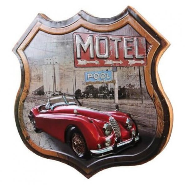 himarry Dekoratif 3D Motel &Kırmızı Chevrolet Temalı Duvar Panosu - 2