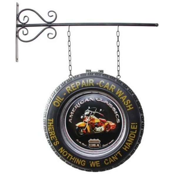 himarry Dekoratif Çift Yönlü Motorsiklet Temalı Ferforje Askı Pano - 2