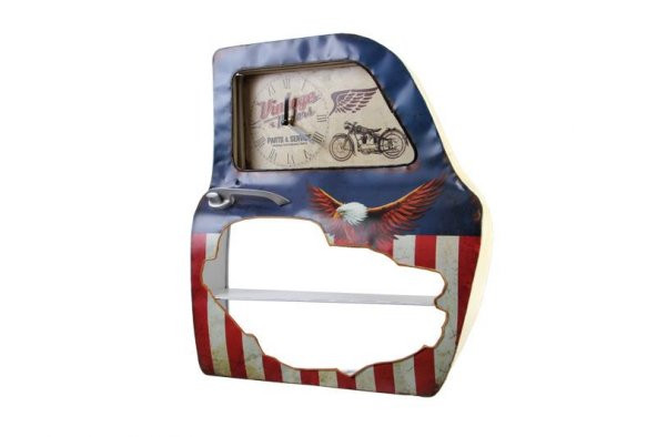 himarry Dekoratif Usa Temalı Mavi Araba Kapısı Araba Kapısı Duvar Rafı - 4