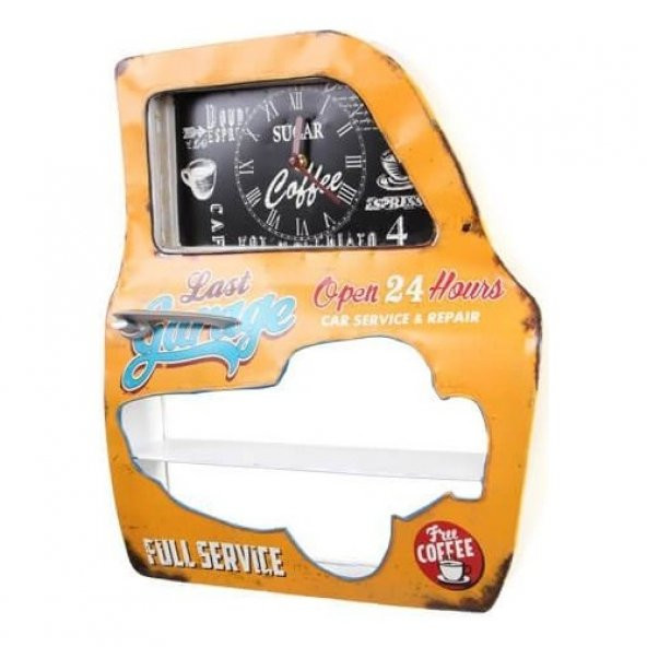 himarry Dekoratif Garage Temalı Sarı Araba Kapısı Araba Kapısı Duvar Rafı - 2