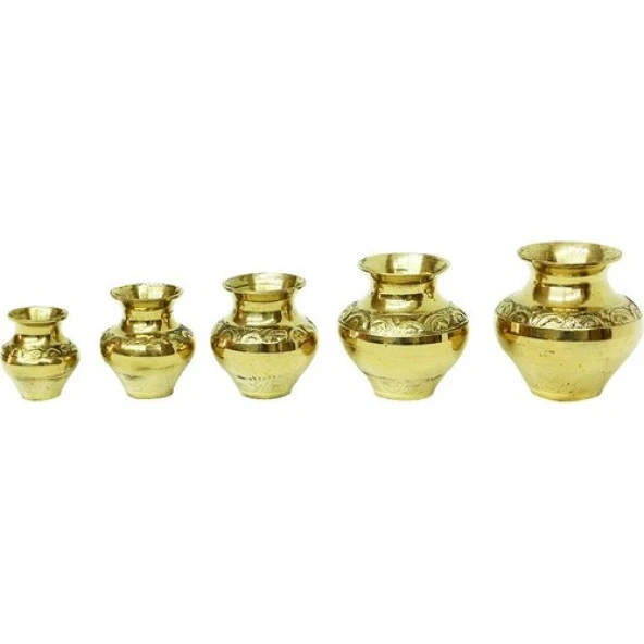 himarry Vazo Minik 5li set Tamamı Pirinç Dekoratif Hediyelik - Resim 2